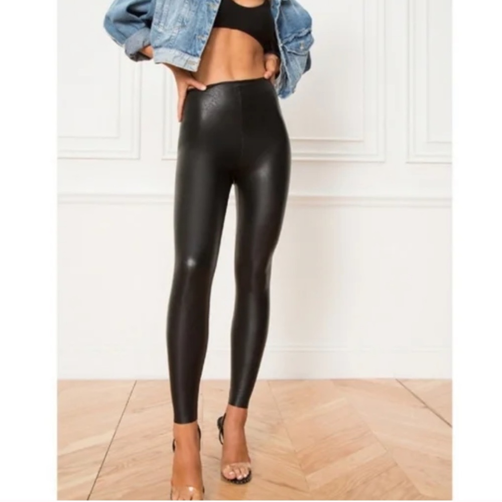 Commando Black Perfect Control Faux Leather Leggings High Rise Vegan Size M